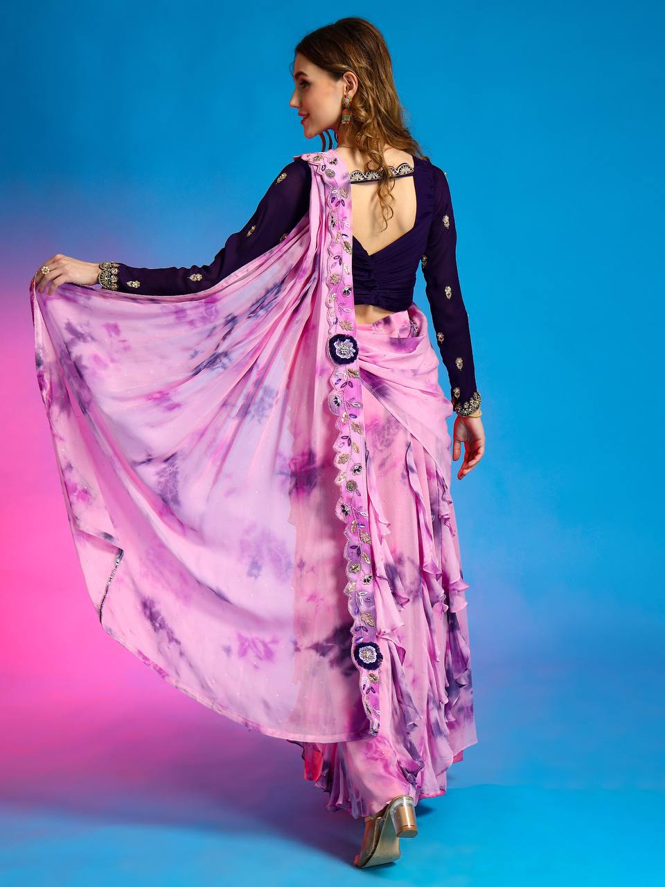 La bonita drape saree: blending tradition and modernity with pleated blouse.