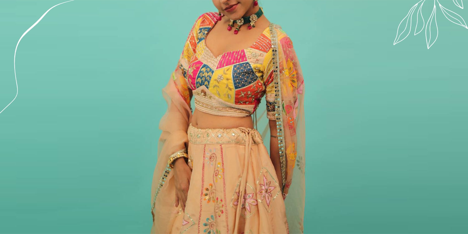 Designer Ayushi Suriya's hand-painted lehenga set perfect for Haldi ceremony.